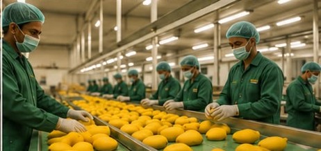 Mango processing and packing line